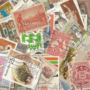 Australia Used Stamps lot Collection 200 in Total from the 1920s through the 1980s King George VI Elizabeth II issues and many others
