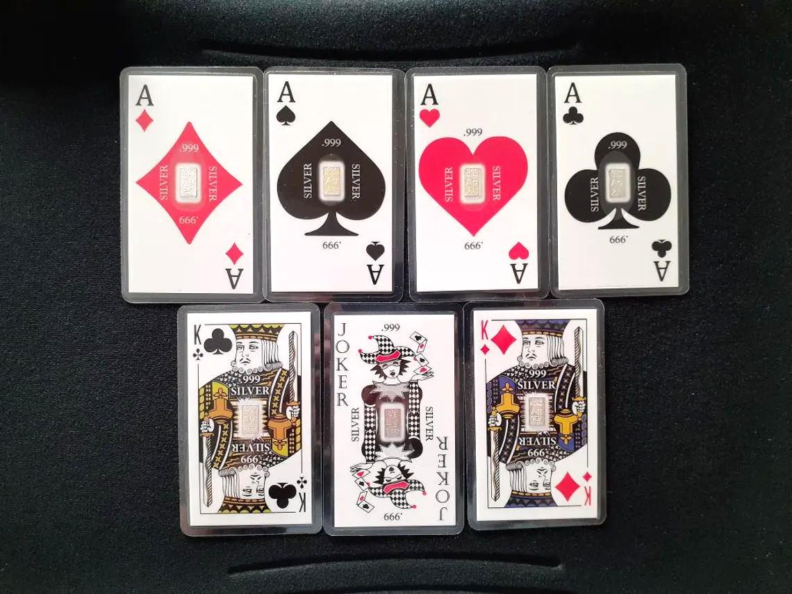Awesome 7pcs Playing Poker Cards Aces King of Diamond Heart Spade