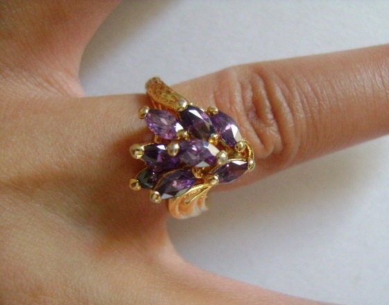 Lovely 14KT GE TAIWAN Yellow Gold Electroplate With Marquise