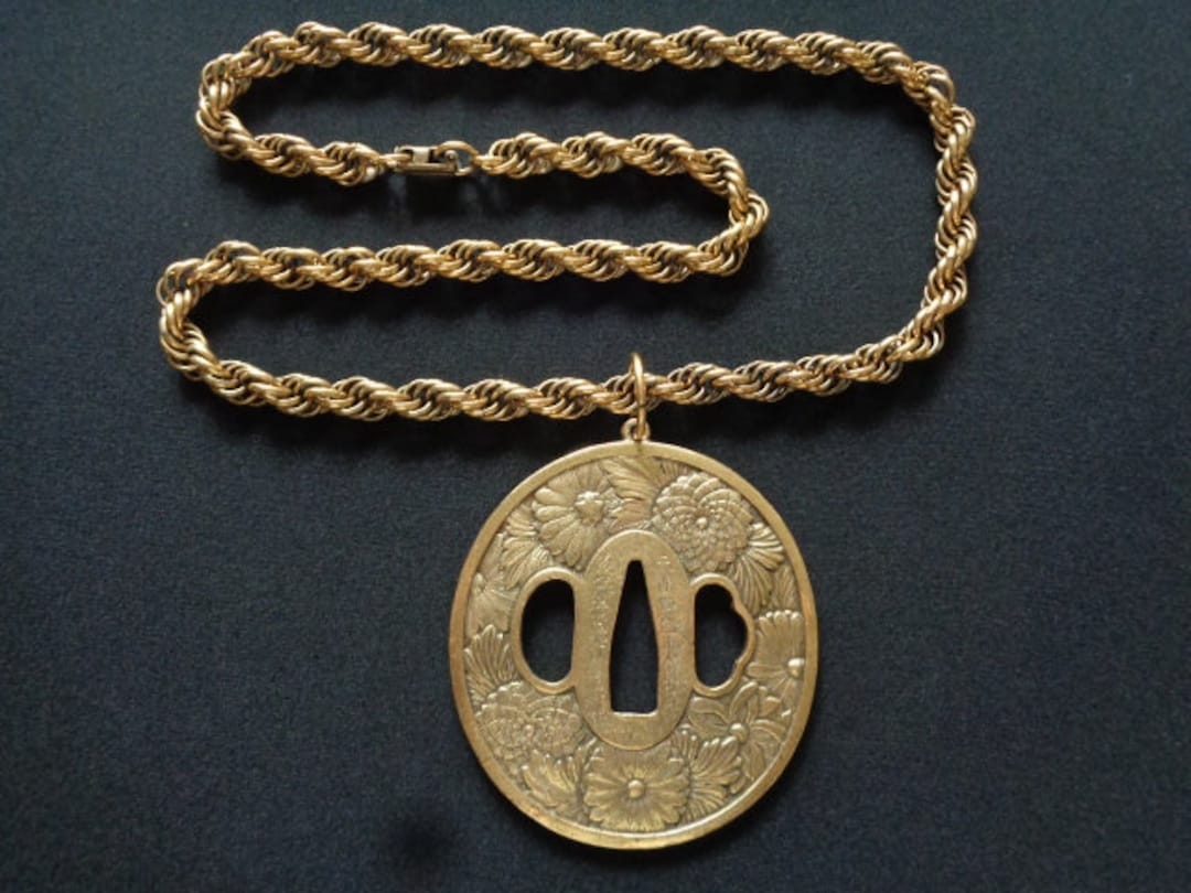 Alva Museum Replicas Asian Japanese Kanji Symbols Tsuba Katana