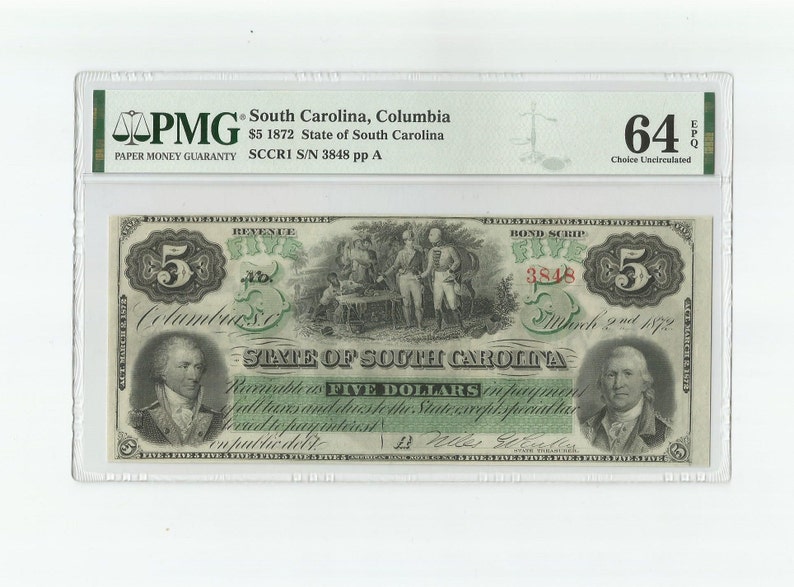 $5 South Carolina 1872