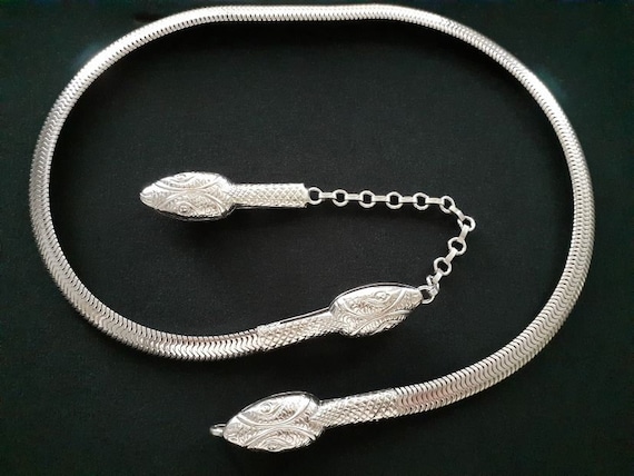 Vintage Triple Strand Metal Snake Chain Toggle Close Belt Snake belt – Scott Fraser Collection main image 3