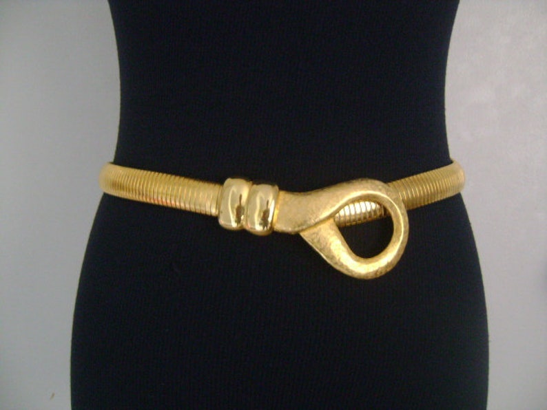 Ceinture Chaîne Vintage ACCESSOCRAFT NYC Cœur Double - Ton Or étrusque, Taille S, Occasion