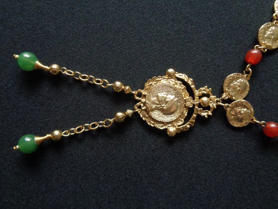 Vintage Gold Tone Ancient Roman War Goddess Lady … - image 6