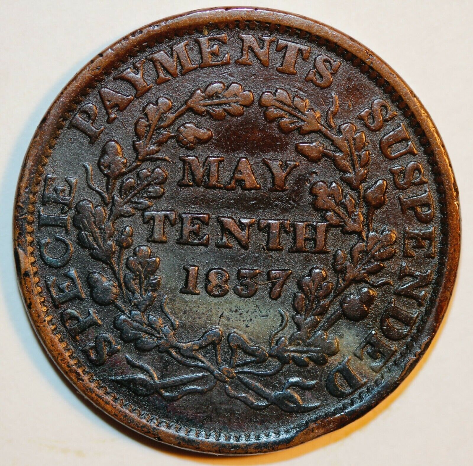 1837 Hard Times Token HT66 May Tenth Specie Payments 1837 Hard Times Token HT66 May Tenth Specie Payments