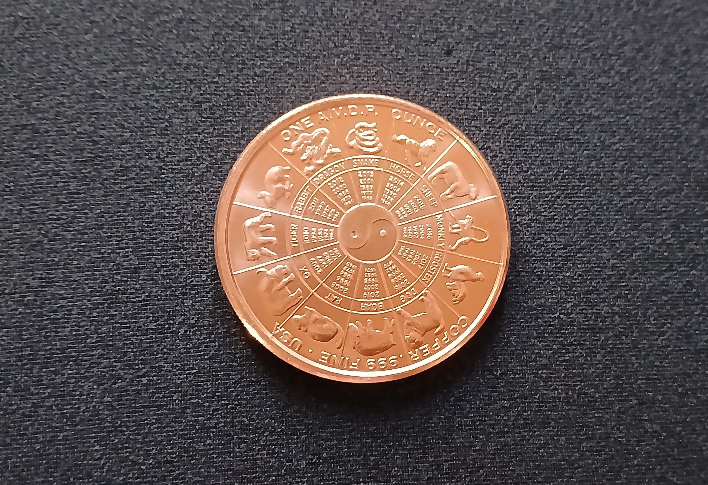 1 Ounce .999 Fine Copper USA Astrology Zodiac Sign Scorpio OCT 24