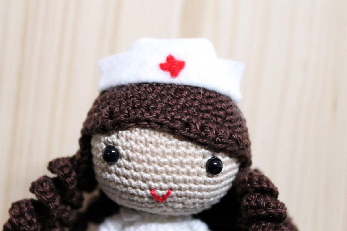 Amigurumi Crochet Nurse Doll Handmade MADE TO ORDER Etsy