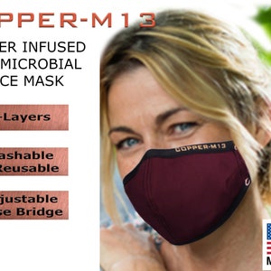 5 Layer Copper Infused Face Mask Reusable & Washable image 4