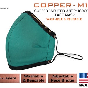 5 Layer Copper Infused Face Mask Reusable & Washable image 6