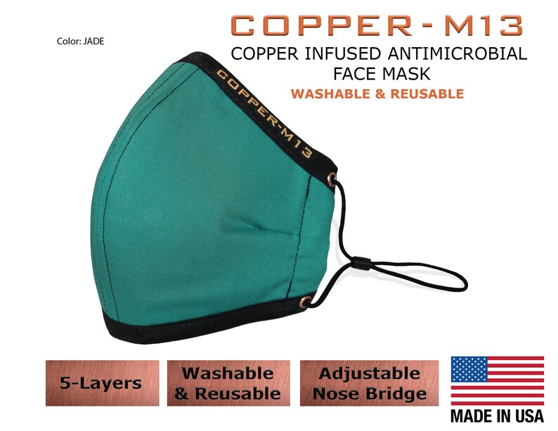 Masque facial infusé de cuivre à 5 couches Réutilisable et lavable image 6