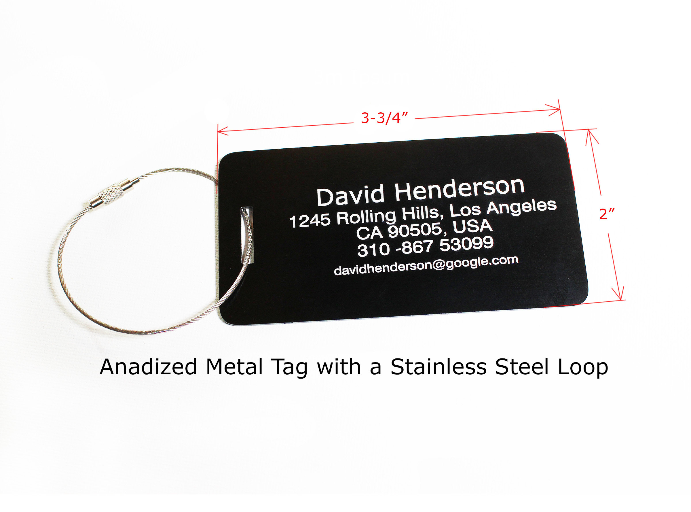 Personalized Metal Luggage Tags, Backpack Tags - Laser Engraving