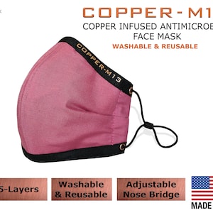 Masque facial infusé de cuivre à 5 couches Réutilisable et lavable image 9