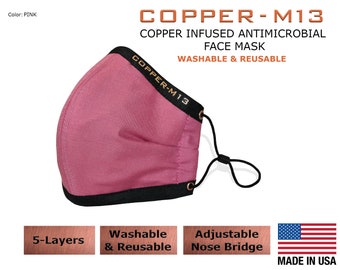 5 Layer Copper Infused Face Mask - Reusable & Washable