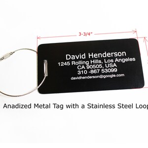 Luggage Tags Personalized Metal High Quality Laser Engraving image 6