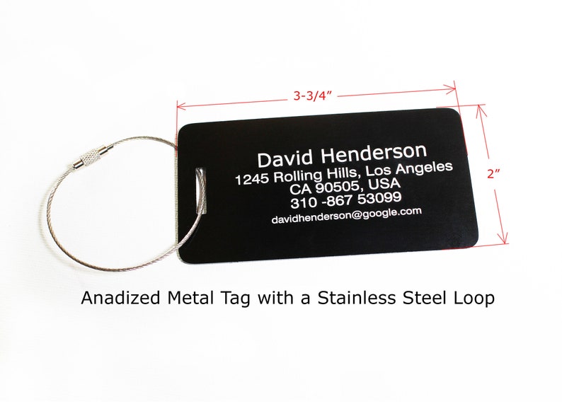 Luggage Tags Personalized Metal High Quality Laser Engraving image 6