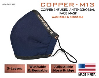 5 Layer Copper Infused Face Mask - Reusable & Washable