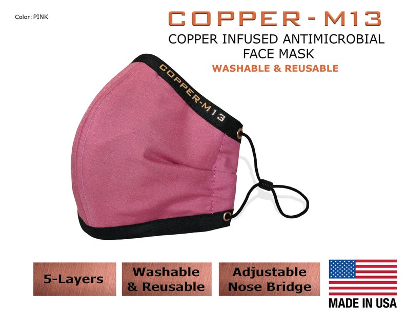 Máscara facial con infusión de cobre de 5 capas Reutilizable y lavable imagen 9