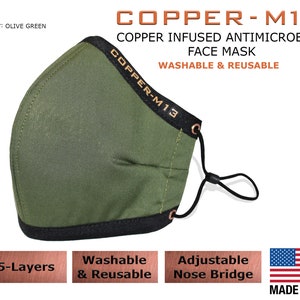 5 Layer Copper Infused Face Mask Reusable & Washable image 8