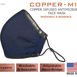 Masque facial infusé de cuivre à 5 couches Réutilisable et lavable image 7