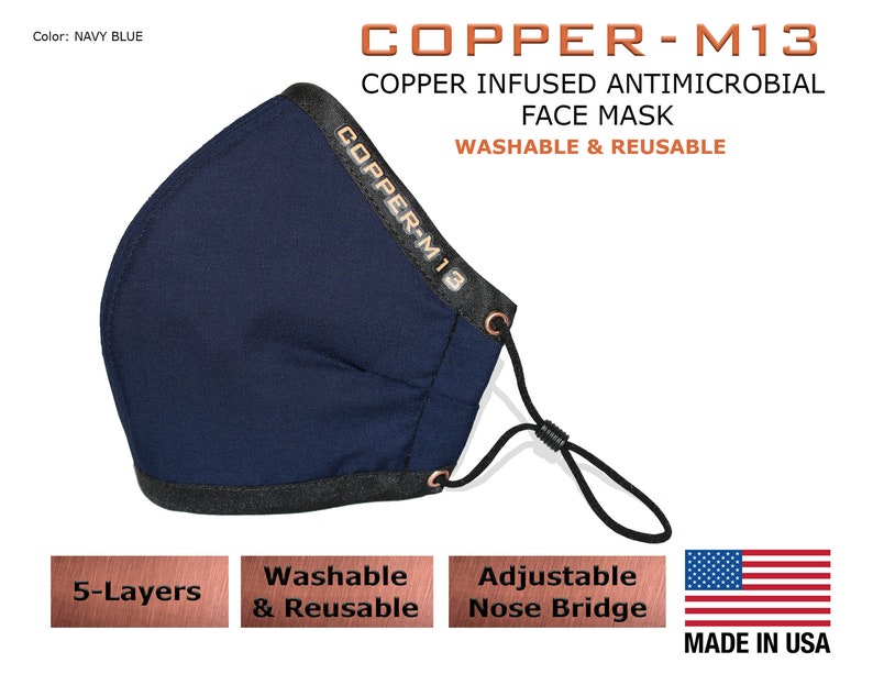 5 Layer Copper Infused Face Mask Reusable & Washable image 7