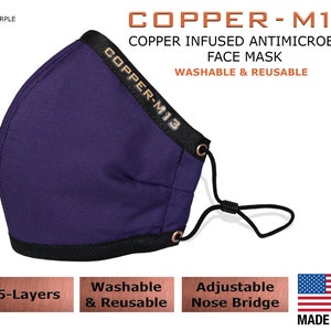 5 Layer Copper Infused Face Mask Reusable & Washable image 10