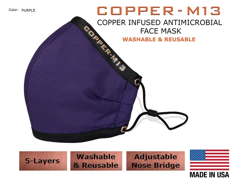 5 Layer Copper Infused Face Mask Reusable & Washable image 10