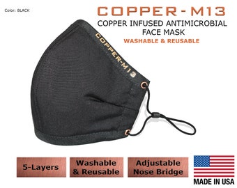 5 Layer Copper Infused Face Mask - Reusable & Washable