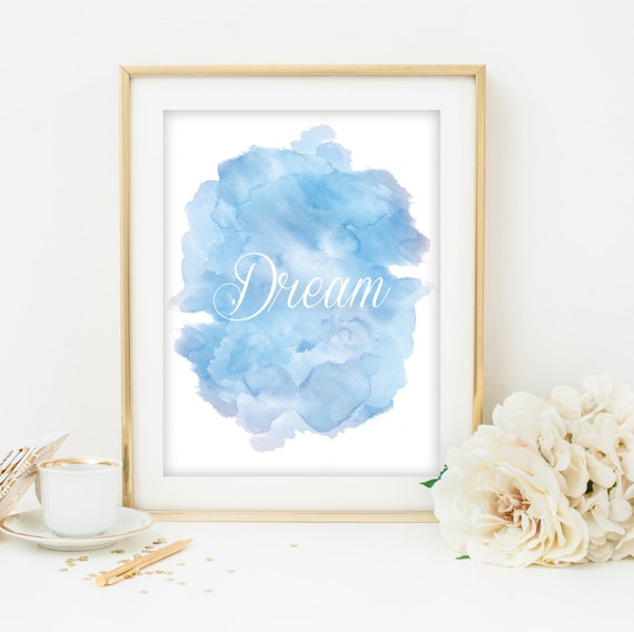 Items similar to dream watercolor printable art printable wall art