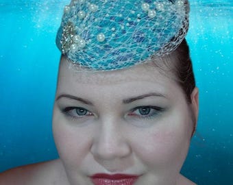 Blue Pearl Mermaid Hat