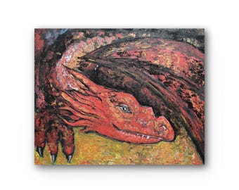Dragons can hear the gold sing!-Premium Stretched Canvas