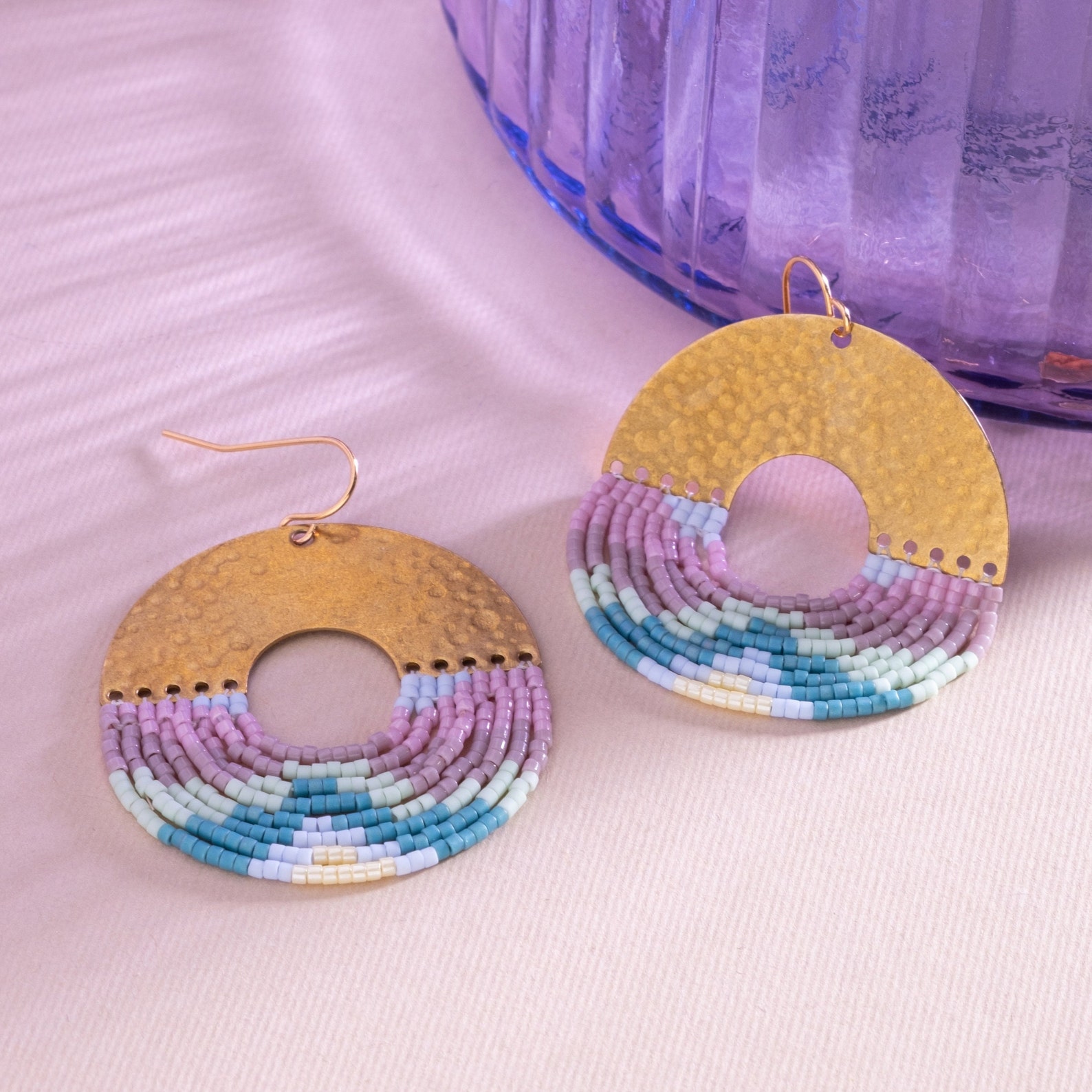Modern Fringe Circle Earrings