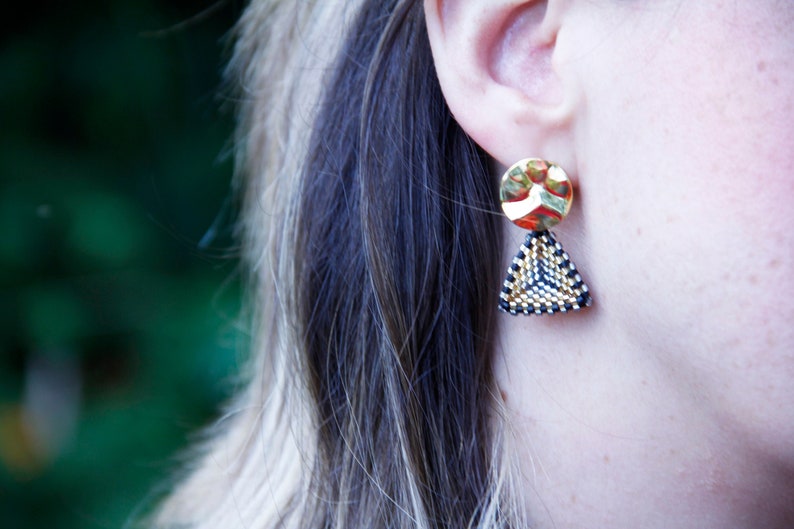 Miyuki Metallic BlackGold Segovia Earrings