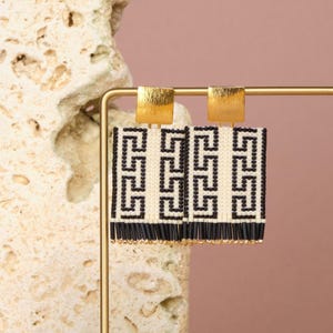 Handwoven Beaded Guajira Square Earrings