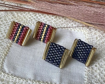 Beaded Handwoven Striped Stud Pack
