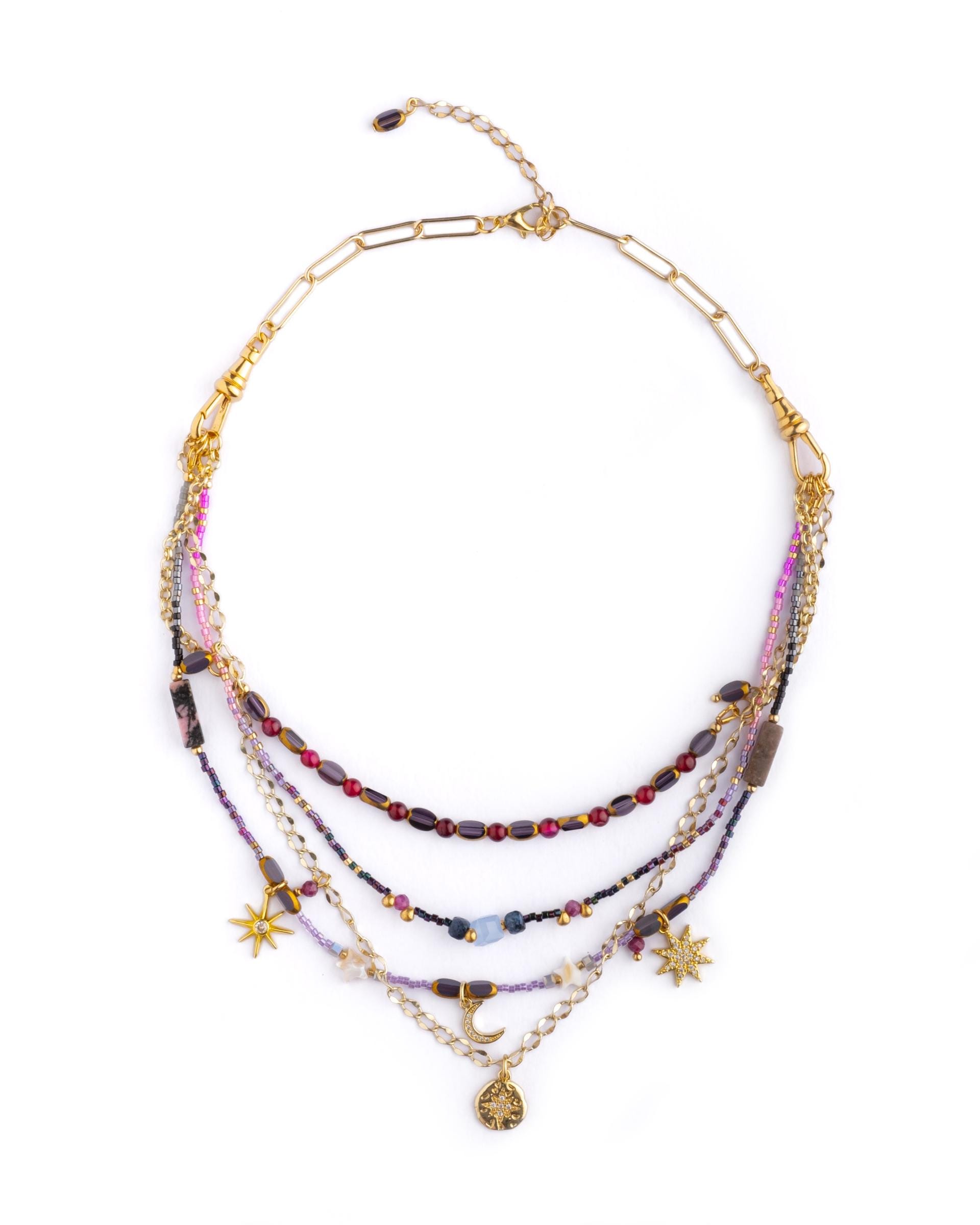 ネックレス・チョーカー BASSCLEF beaded beaded layered necklace Beaded Interchangeable Necklace Layering Set/4 - Etsy