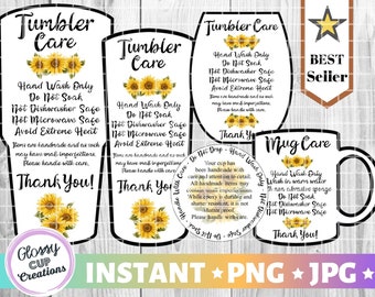Download Free Tumbler Care Cards Custom Pencil Tumbler Digital File Png Etsy SVG Cut Files