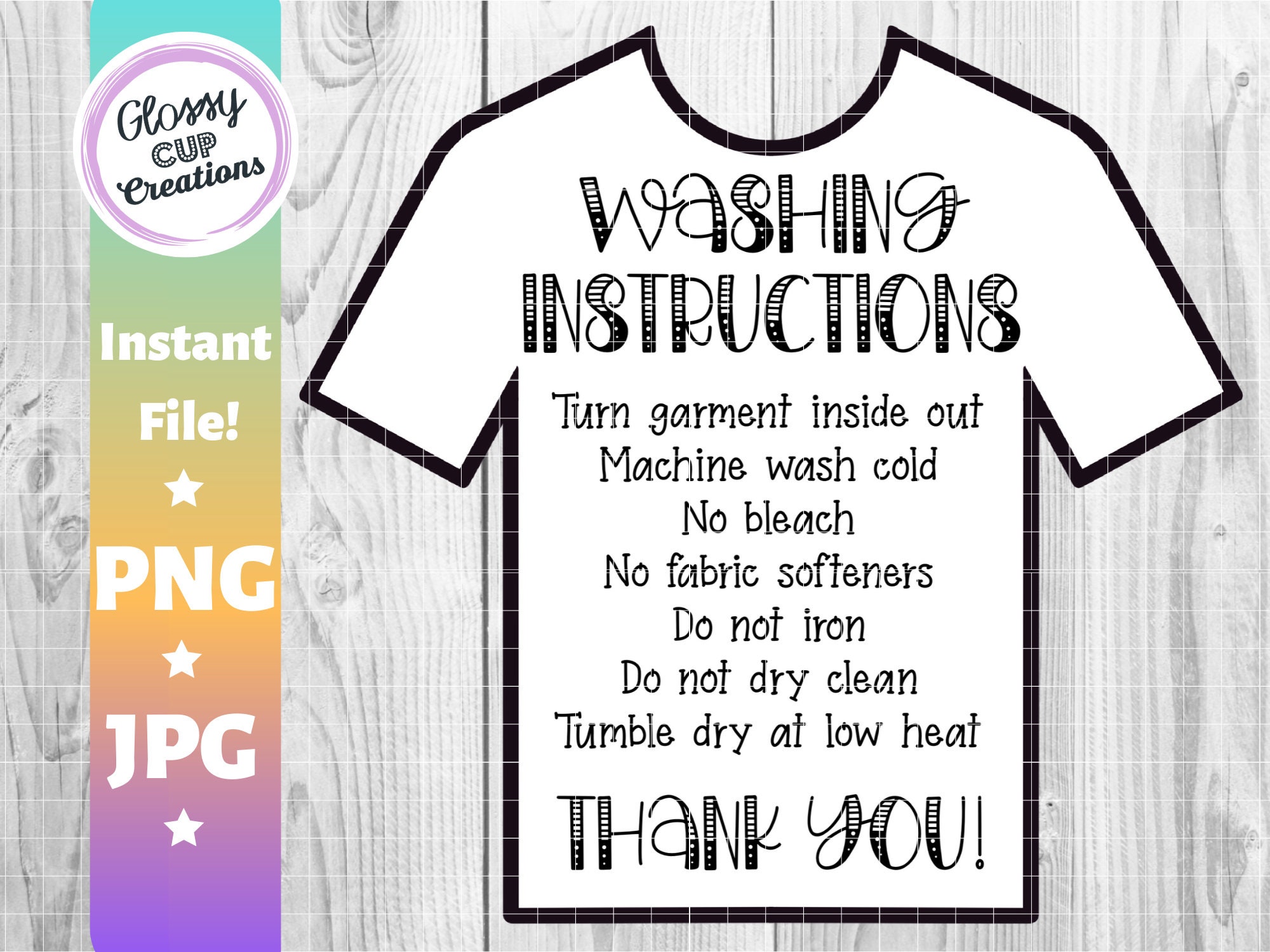 Printable Care Instructions For Vinyl Shirts