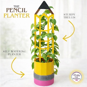 Self Watering Pencil Planter and Trellis for Teachers | Teacher Appreciation Gift | Classroom Decor