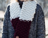 Super Chunky Merino Wool Short Collar Shawl Scarf
