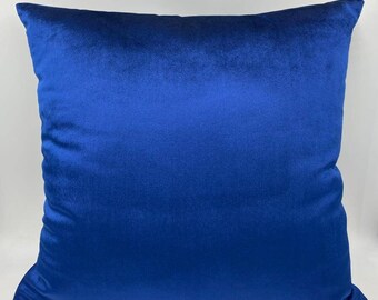 Royal Blue Velvet 18x18  Pillow Cover, Decorative Throw Pillow