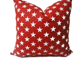 18x18 Red and White Premiere Print Throw Pillow cover.