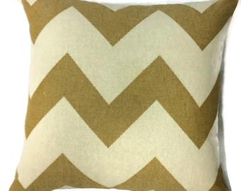 Taupe and Ivory Chevron Pillow Cover, Decorative Throw Pillow Cover