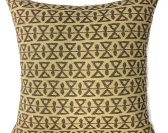 18x18 DESIGNER Beige And Brown  Decorative Throw Pillow Cover.  CUSHION Cover
