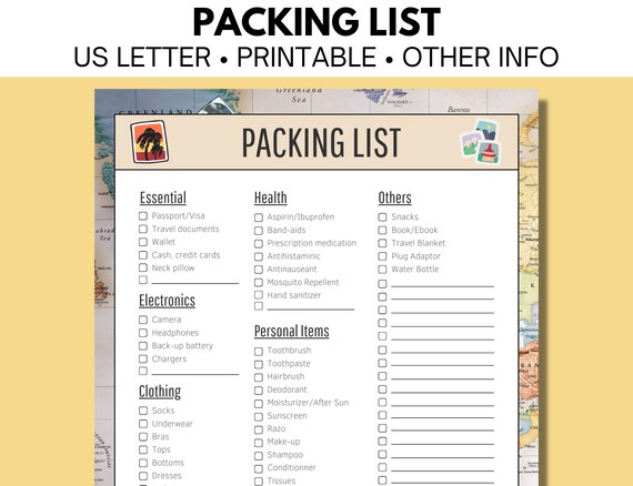 PACKING LIST Printable Complete Travel Packing List Etsy complete-travel-packing-list-lisa-samuel