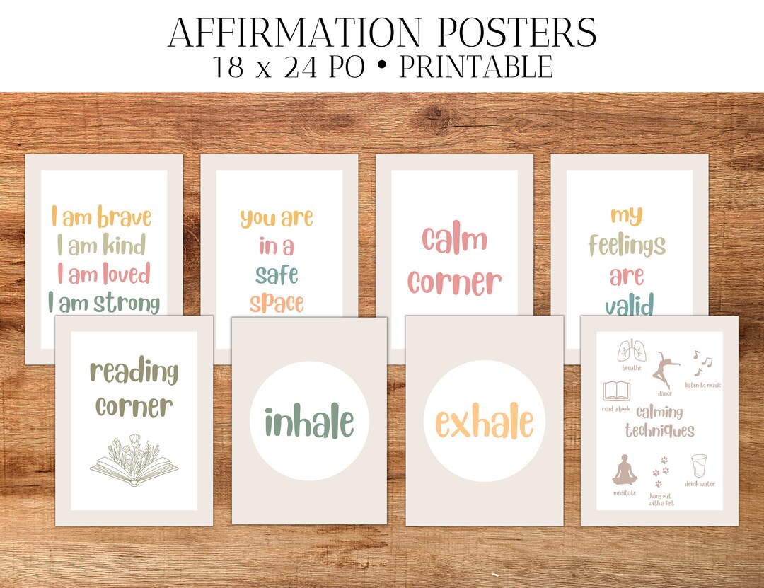 BUNDLE Montessori Posters for Kids With Affirmations in English
