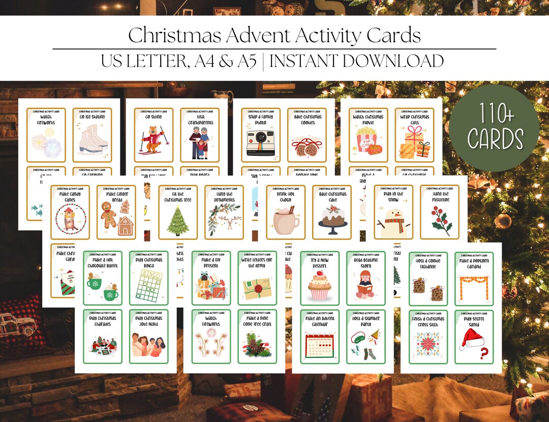 Christmas Advent Activity Cards Surprise Activities 120cards Etsy UK
