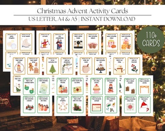 Carte di attività dell'Avvento di Natale | Attività a sorpresa | 120 + carte