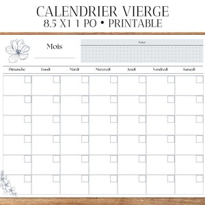 PRINTABLE CALENDAR | Printable | French blank calendar