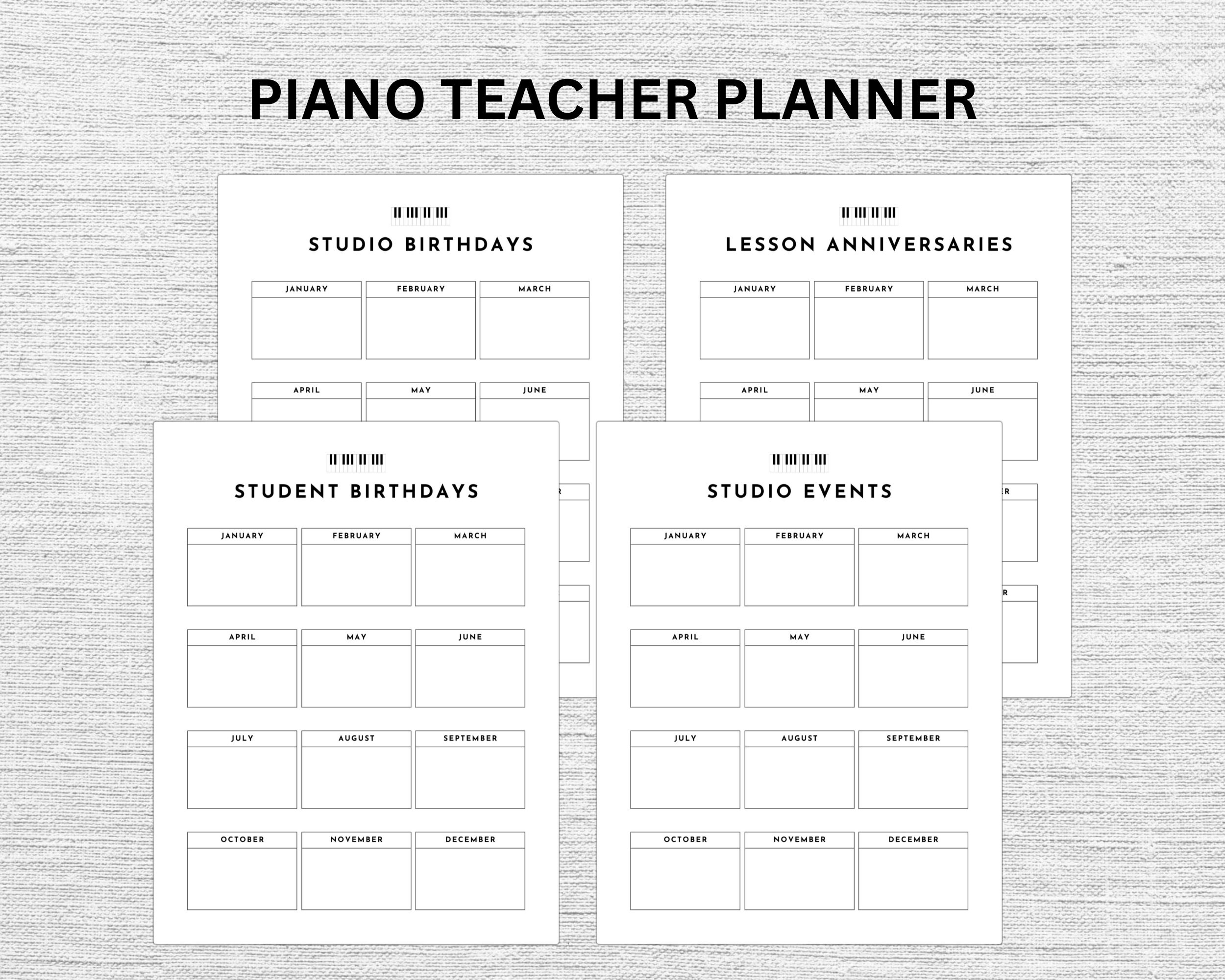 Piano Student Planner