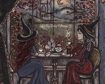 Tarot tea and ghostly tales art print